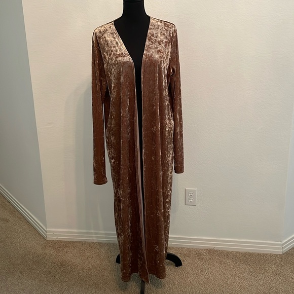 Blakeley Meadow velvet maxi light cardigan duster coat size XXL fits S M XL - Picture 4 of 9
